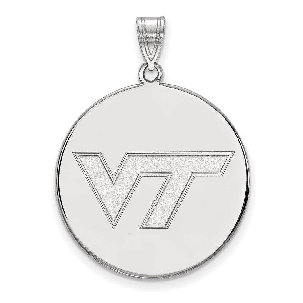 Sterlingsilber Rhodiniert Logoart Virginia Tech V T Extra Groß Plättchen Anhänger