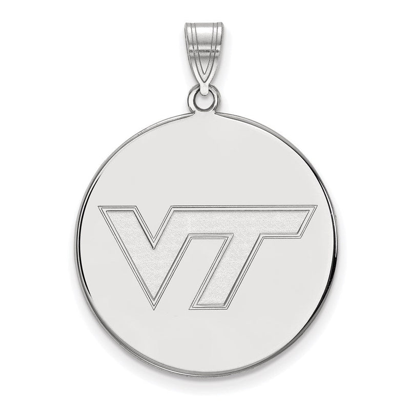 Sterlingsilber Rhodiniert Logoart Virginia Tech V T Extra Groß Plättchen Anhänger