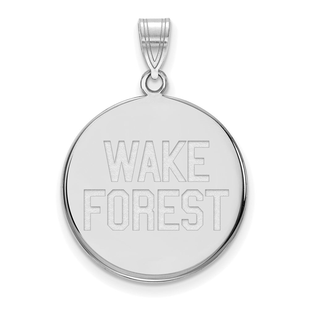 Sterlingsilber Rhodiniert Logoart Wake Forest University W F Deacon Groß Plättchen Anhänger