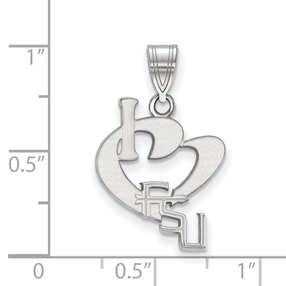 Sterlingsilber Rhodiniert Logoart Florida State University Groß I Herz F S U Anhänger