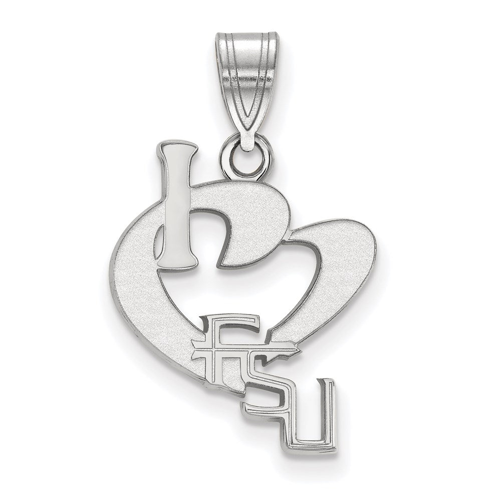 Sterlingsilber Rhodiniert Logoart Florida State University Groß I Herz F S U Anhänger