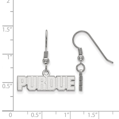 Sterlingsilber Rhodiniert Logoart Purdue University Block Type Extra Klein Hängend Draht Ohrringe