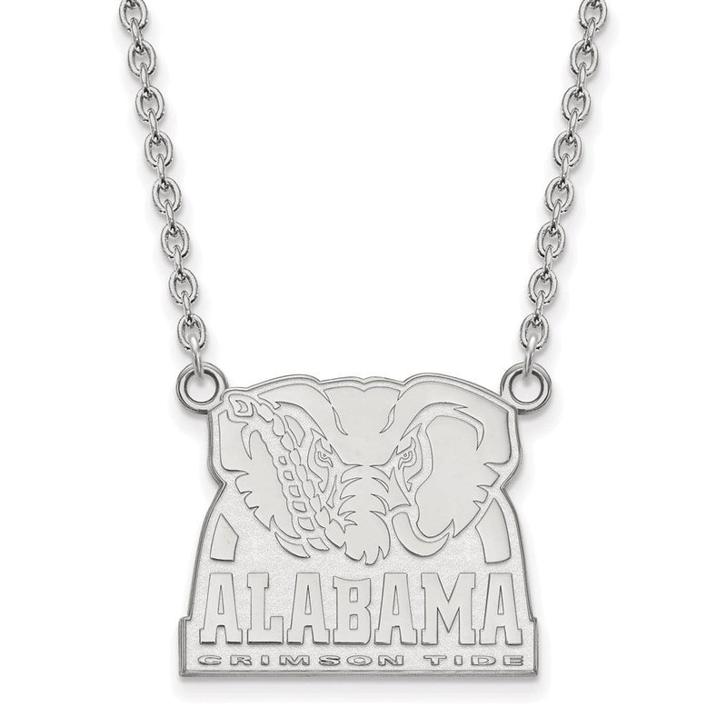 10K Weißgold Logoart University Of Alabama Elefant Groß Anhänger 18 Zoll Halskette