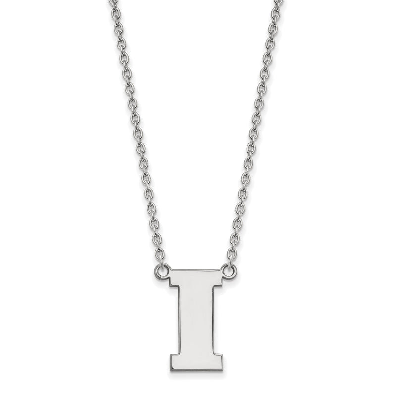 Sterlingsilber Rhodiniert Logoart University Of Iowa Buchstabe I Groß Anhänger 18 Zoll Halskette
