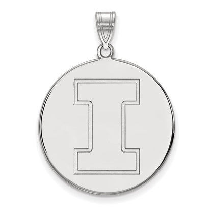 10K Weißgold Logoart University Of Illinois Buchstabe I Extra Groß Plättchen Anhänger