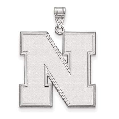 Sterlingsilber Rhodiniert Logoart University Of Nebraska Buchstabe N Extra Groß Anhänger