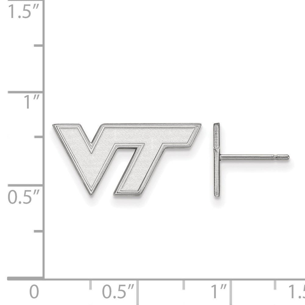 Sterlingsilber Rhodiniert Logoart Virginia Tech V T Extra Klein Ohrstecker