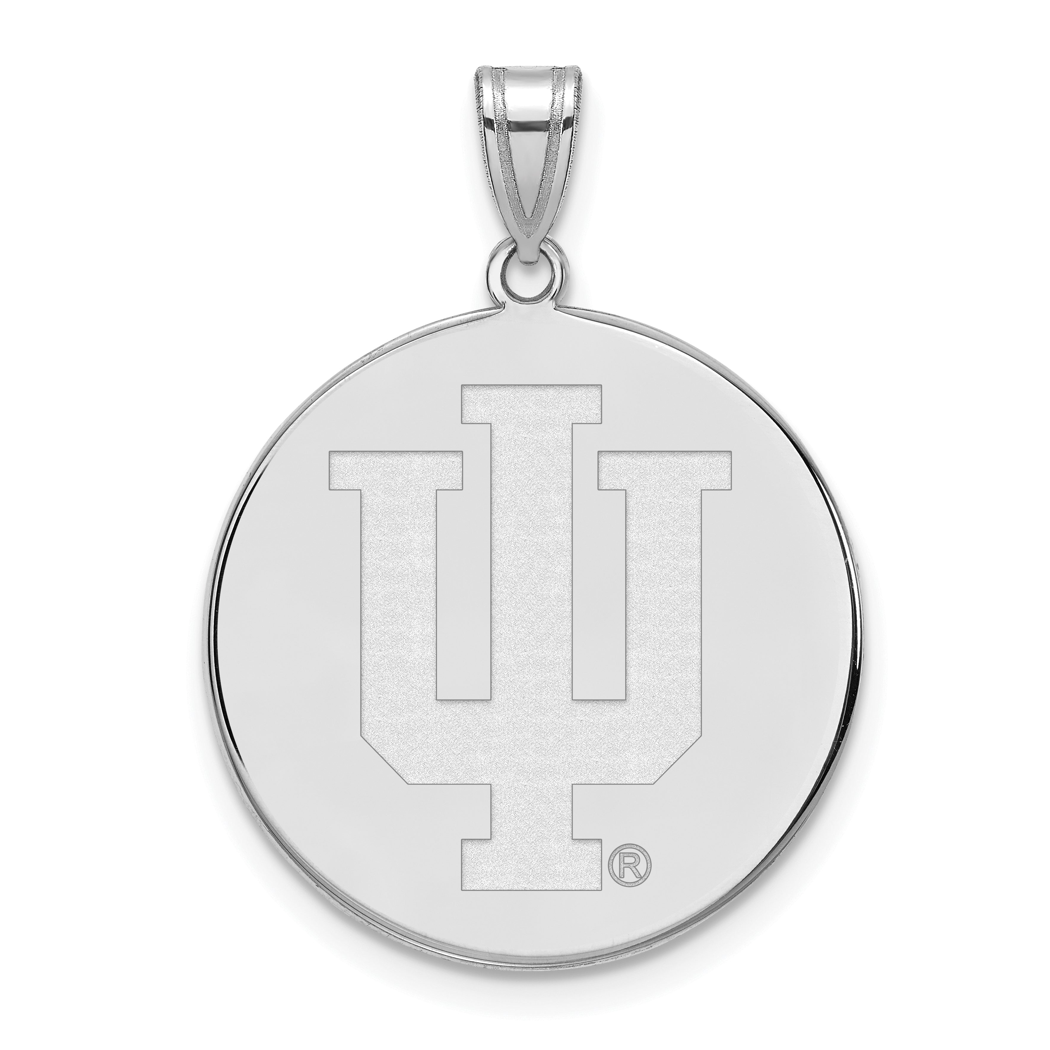 14K Weißgold Logoart Indiana University I U Extra Groß Plättchen Anhänger