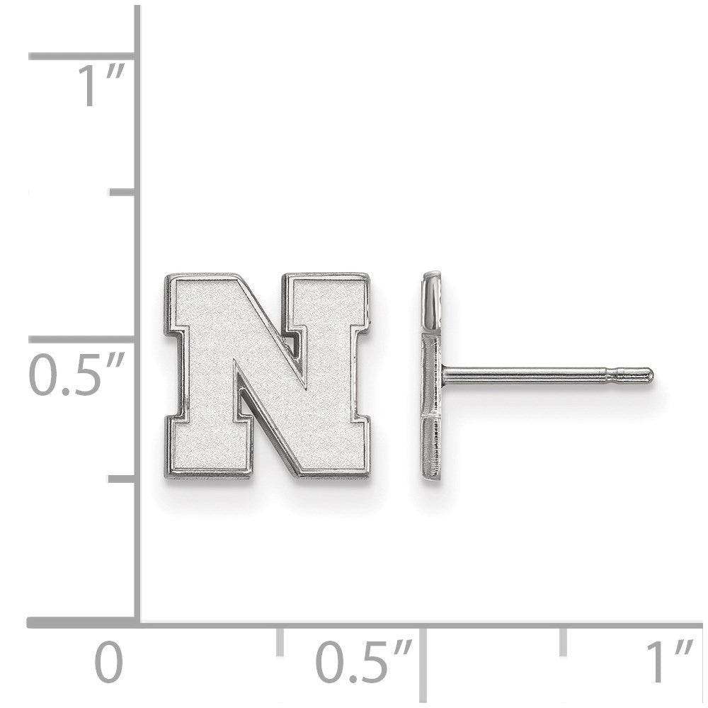 Sterlingsilber Rhodiniert Logoart University Of Nebraska Buchstabe N Extra Klein Ohrstecker