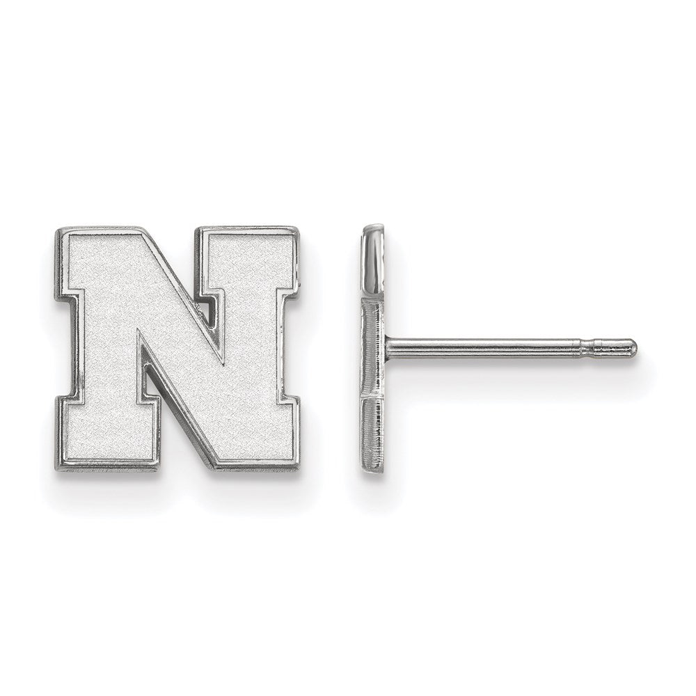 10K Weißgold Logoart University Of Nebraska Buchstabe N Extra Klein Ohrstecker