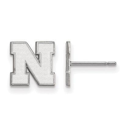 10K Weißgold Logoart University Of Nebraska Buchstabe N Extra Klein Ohrstecker