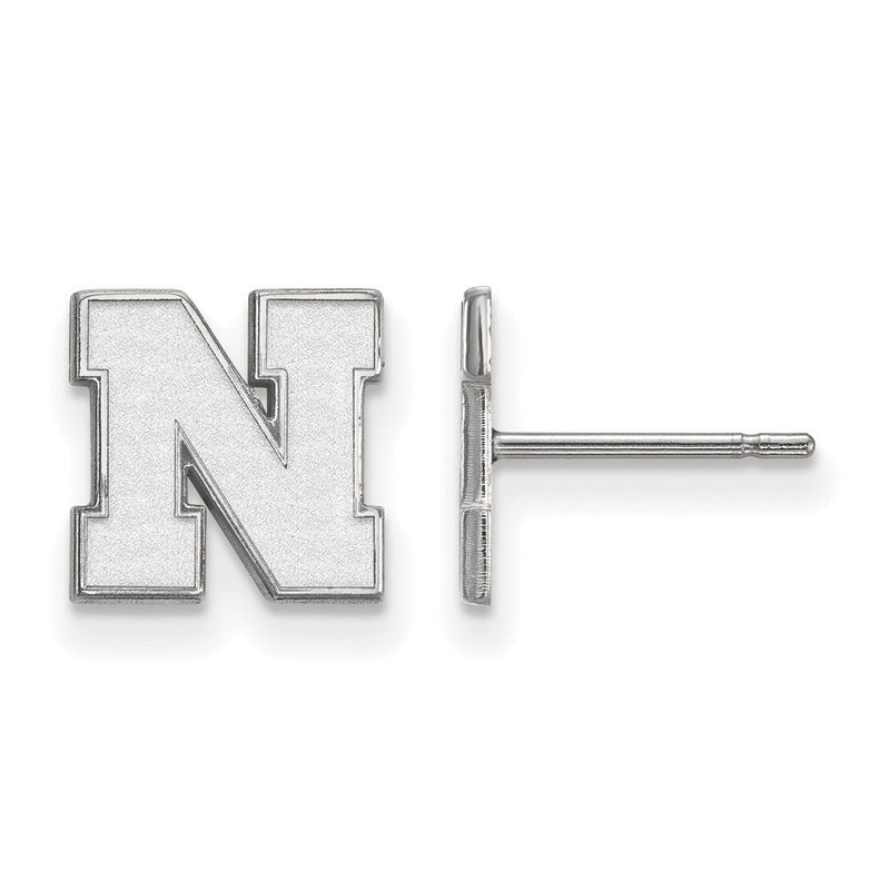 Sterlingsilber Rhodiniert Logoart University Of Nebraska Buchstabe N Extra Klein Ohrstecker