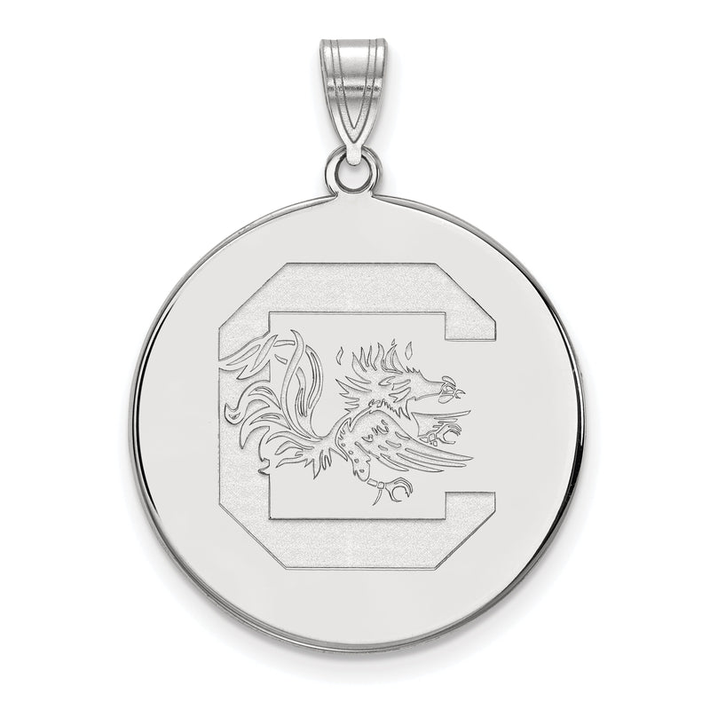14K Weißgold Logoart University Of South Carolina Extra Groß Plättchen Anhänger
