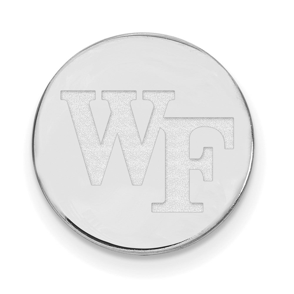 Sterlingsilber Rhodiniert-p Logoart Wake Forest University Schwarz Leder Oval Key Kette