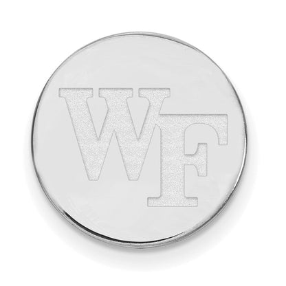 Sterlingsilber Rhodiniert-p Logoart Wake Forest University Schwarz Leder Oval Key Kette