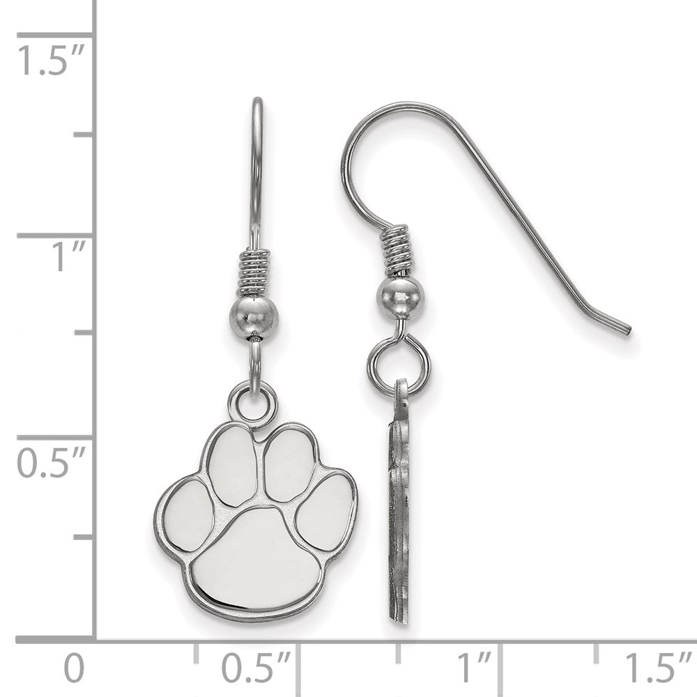 Sterlingsilber Rhodiniert Logoart Auburn University Tiger Paw Klein Hängend Draht Ohrringe