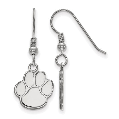 Sterlingsilber Rhodiniert Logoart Auburn University Tiger Paw Klein Hängend Draht Ohrringe