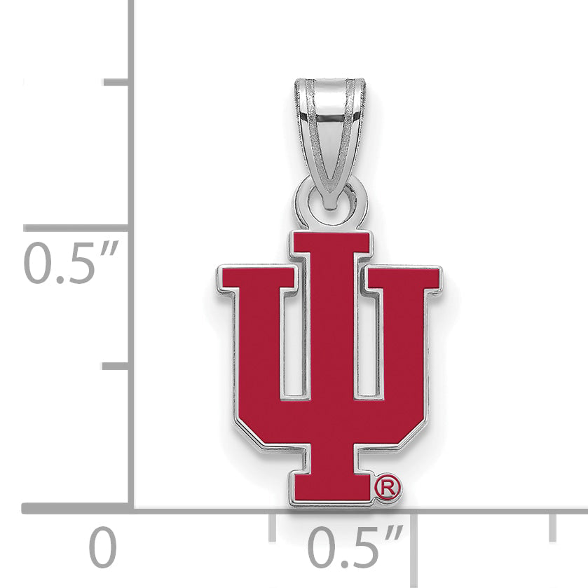 Sterlingsilber Rhodiniert Logoart Indiana University I U Klein Emailliert Anhänger