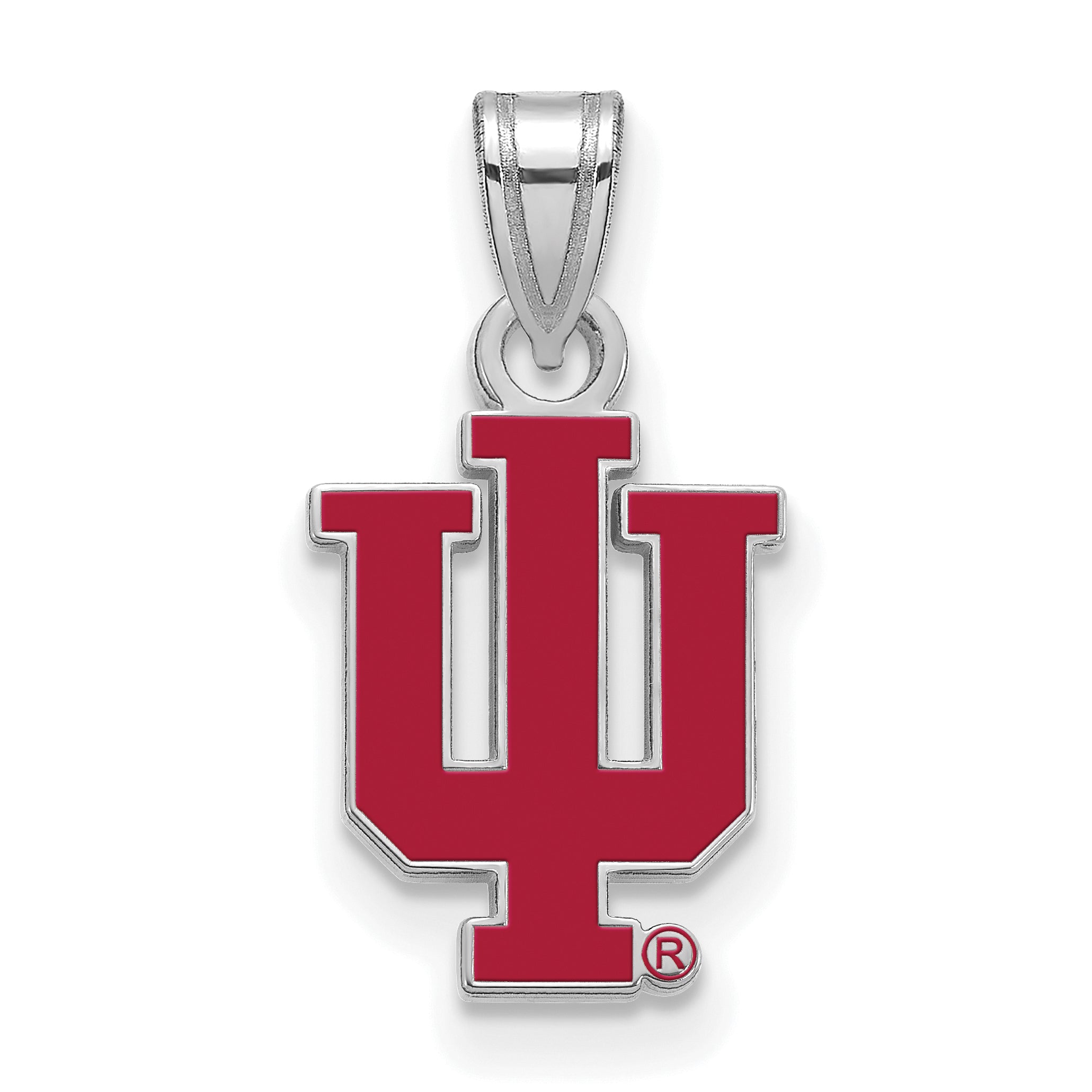 Sterlingsilber Rhodiniert Logoart Indiana University I U Klein Emailliert Anhänger