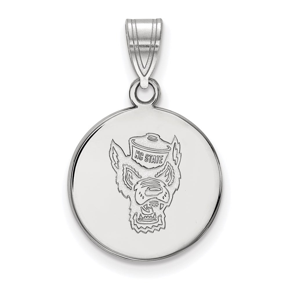 Sterlingsilber Rhodiniert Logoart North Carolina State University Wolf Mittel Plättchen Anhänger