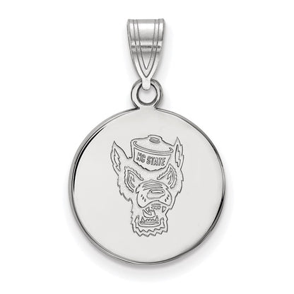 10K Weißgold Logoart North Carolina State University Wolf Mittel Plättchen Anhänger
