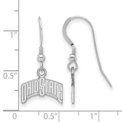 Sterlingsilber Rhodiniert Logoart The Ohio State University Klein Hängend Draht Ohrringe