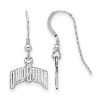 Sterlingsilber Rhodiniert Logoart The Ohio State University Klein Hängend Draht Ohrringe