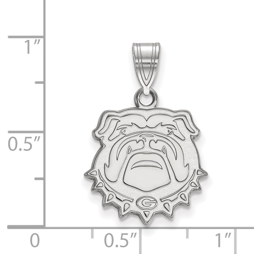 10K Weißgold Logoart University Of Georgia Bulldog Mittel Anhänger
