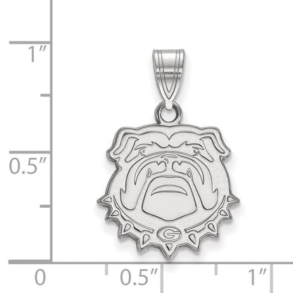 10K Weißgold Logoart University Of Georgia Bulldog Mittel Anhänger