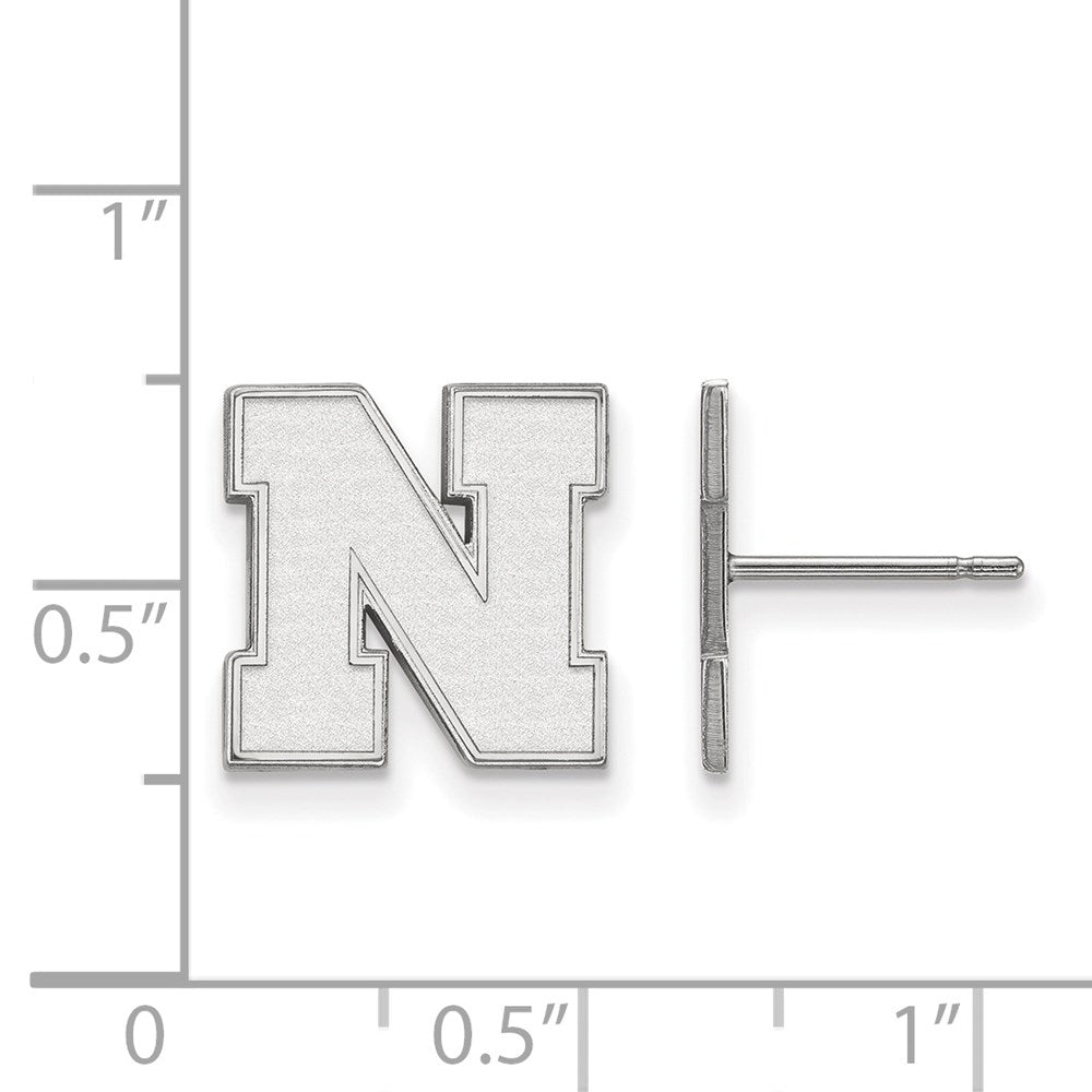 Sterlingsilber Rhodiniert Logoart University Of Nebraska Buchstabe N Klein Ohrstecker
