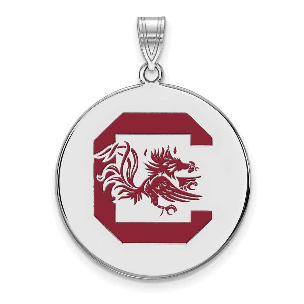 Sterlingsilber Rhodiniert Logoart University Of South Carolina Extra Groß Emailliert Plättchen Anhänger