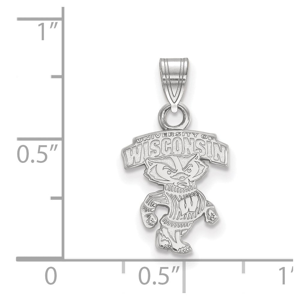 14K Weißgold Logoart University Of Wisconsin Klein Anhänger