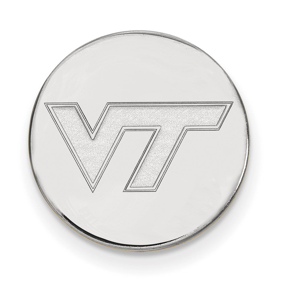 Sterlingsilber Rhodiniert Logoart Virginia Tech Schwarz Leder Wallet