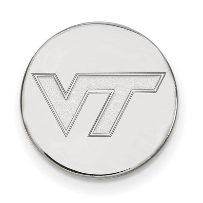 Sterlingsilber Rhodiniert Logoart Virginia Tech Schwarz Leder Wallet