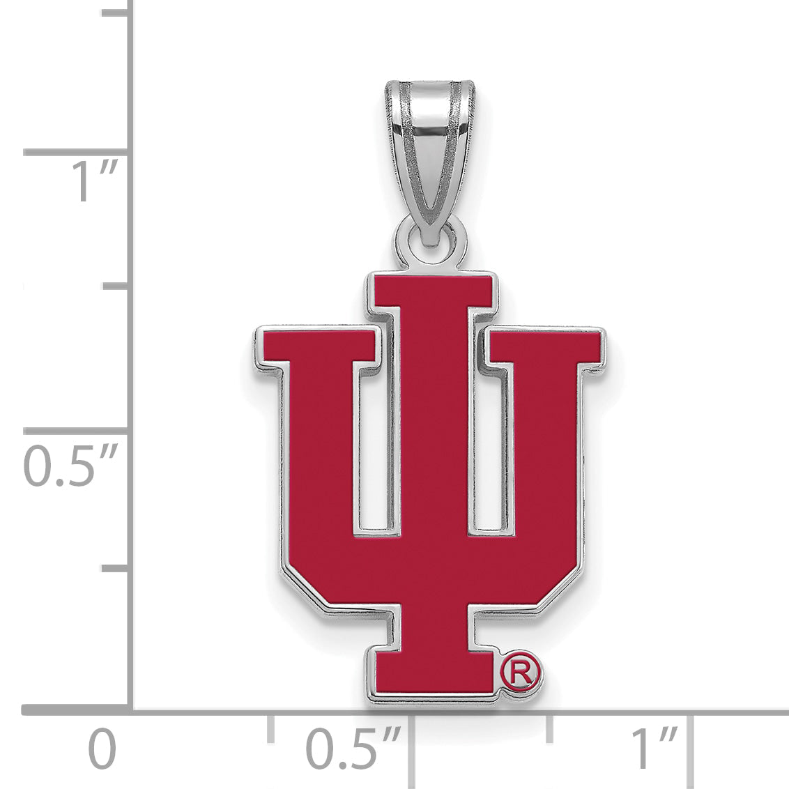 Sterlingsilber Rhodiniert Logoart Indiana University I U Groß Emailliert Anhänger