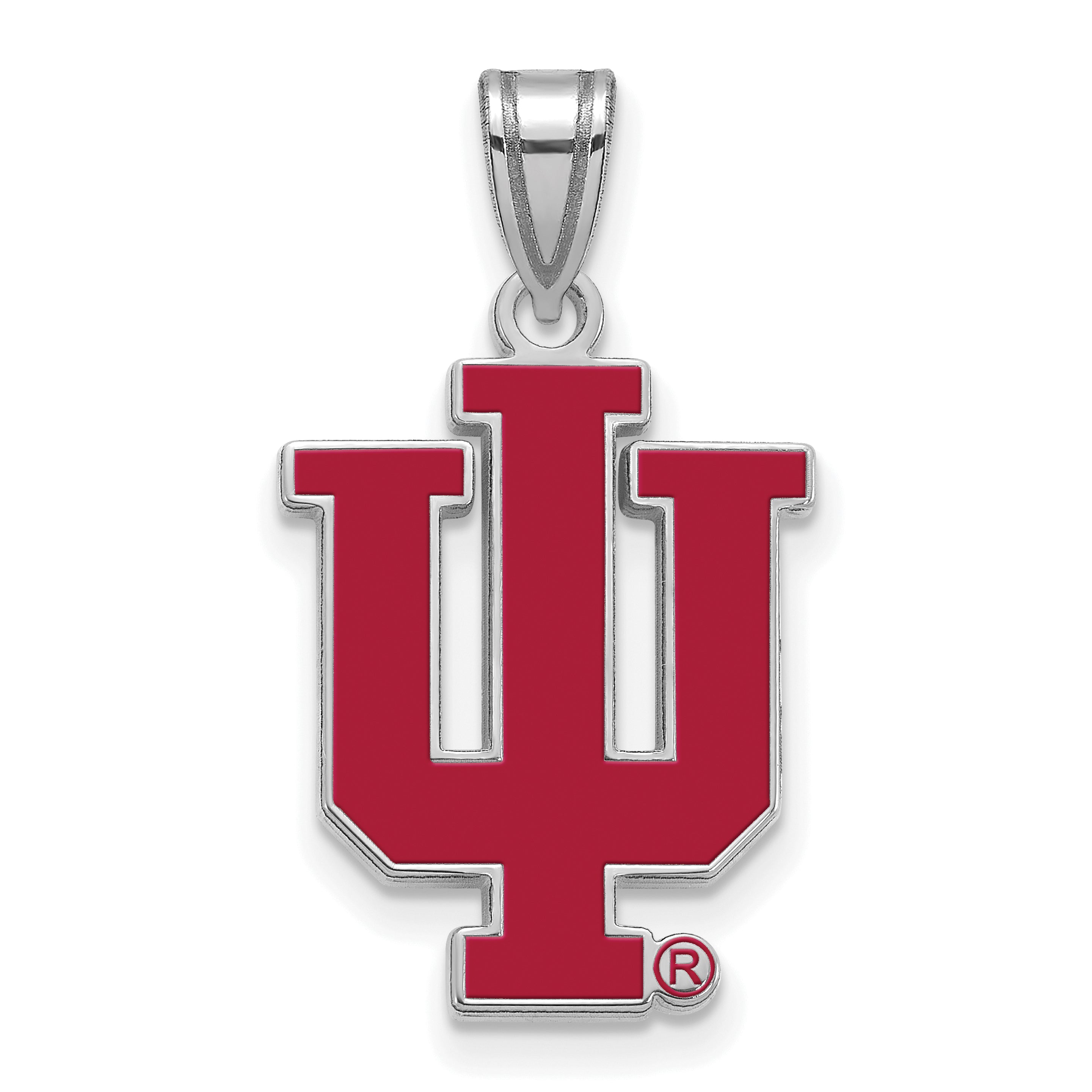 Sterlingsilber Rhodiniert Logoart Indiana University I U Groß Emailliert Anhänger