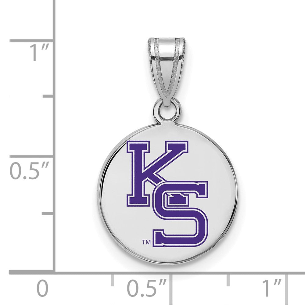 Sterlingsilber Rhodiniert Logoart Kansas State University K S Mittel Emailliert Plättchen Anhänger