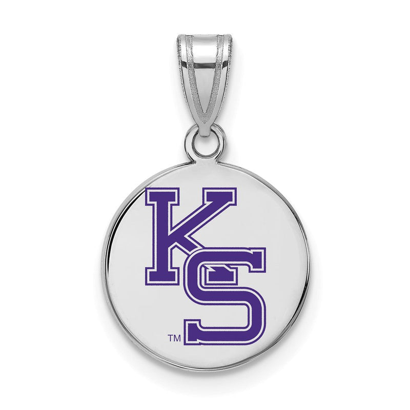 Sterlingsilber Rhodiniert Logoart Kansas State University K S Mittel Emailliert Plättchen Anhänger