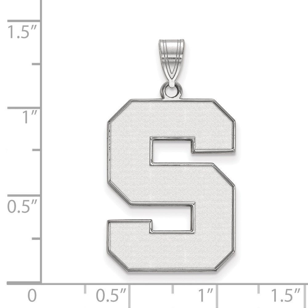 Sterlingsilber Rhodiniert Logoart Michigan State University Buchstabe S Extra Groß Emailliert Anhänger