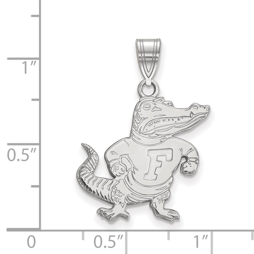 14K Weißgold Logoart University Of Florida Gator Groß Anhänger