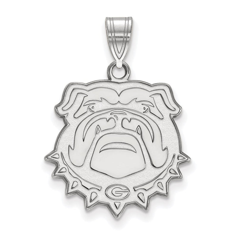 Sterlingsilber Rhodiniert Logoart University Of Georgia Bulldog Groß Anhänger