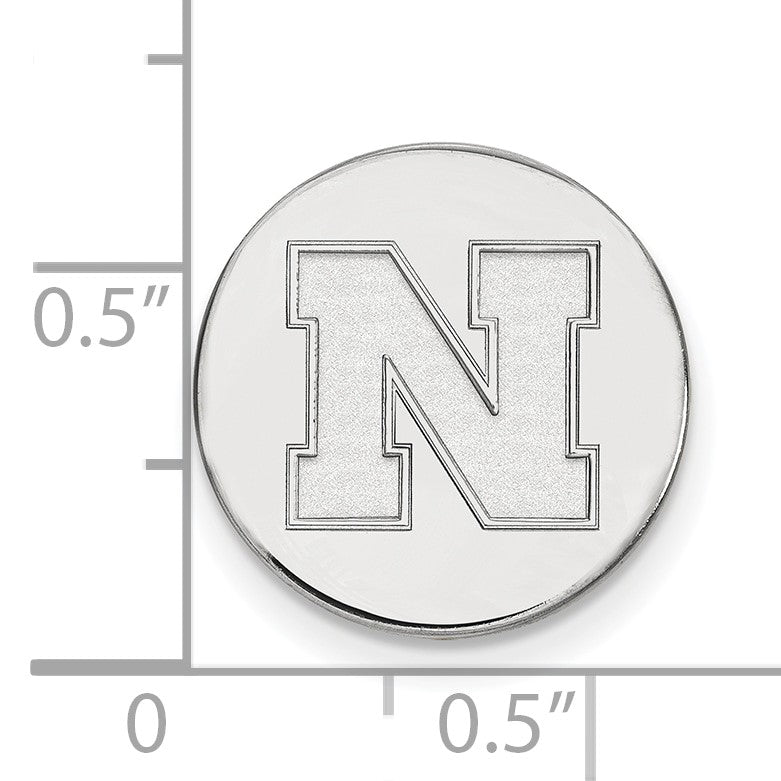 14K Weißgold Logoart University Of Nebraska Buchstabe N Plättchen Anstecknadel