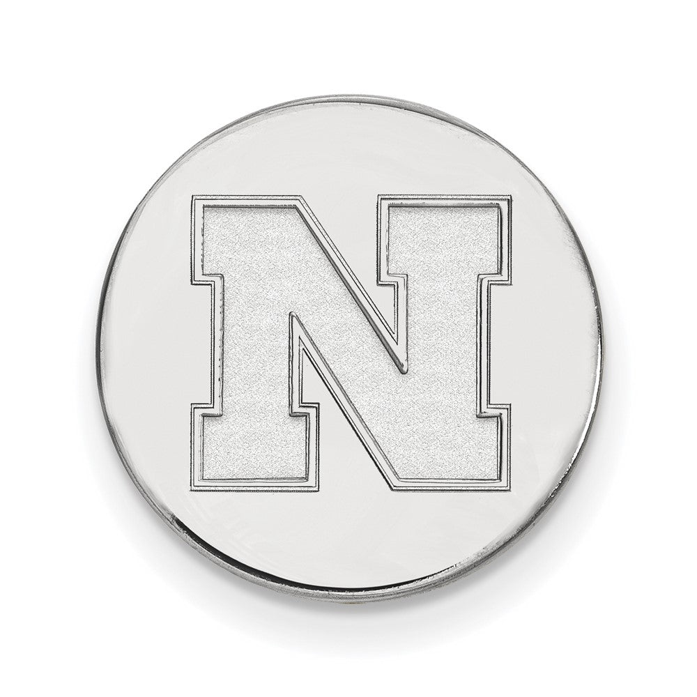 14K Weißgold Logoart University Of Nebraska Buchstabe N Plättchen Anstecknadel