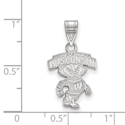 Sterlingsilber Rhodiniert Logoart University Of Wisconsin Mittel Anhänger