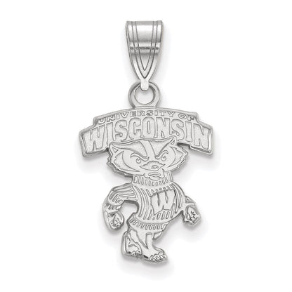 Sterlingsilber Rhodiniert Logoart University Of Wisconsin Mittel Anhänger