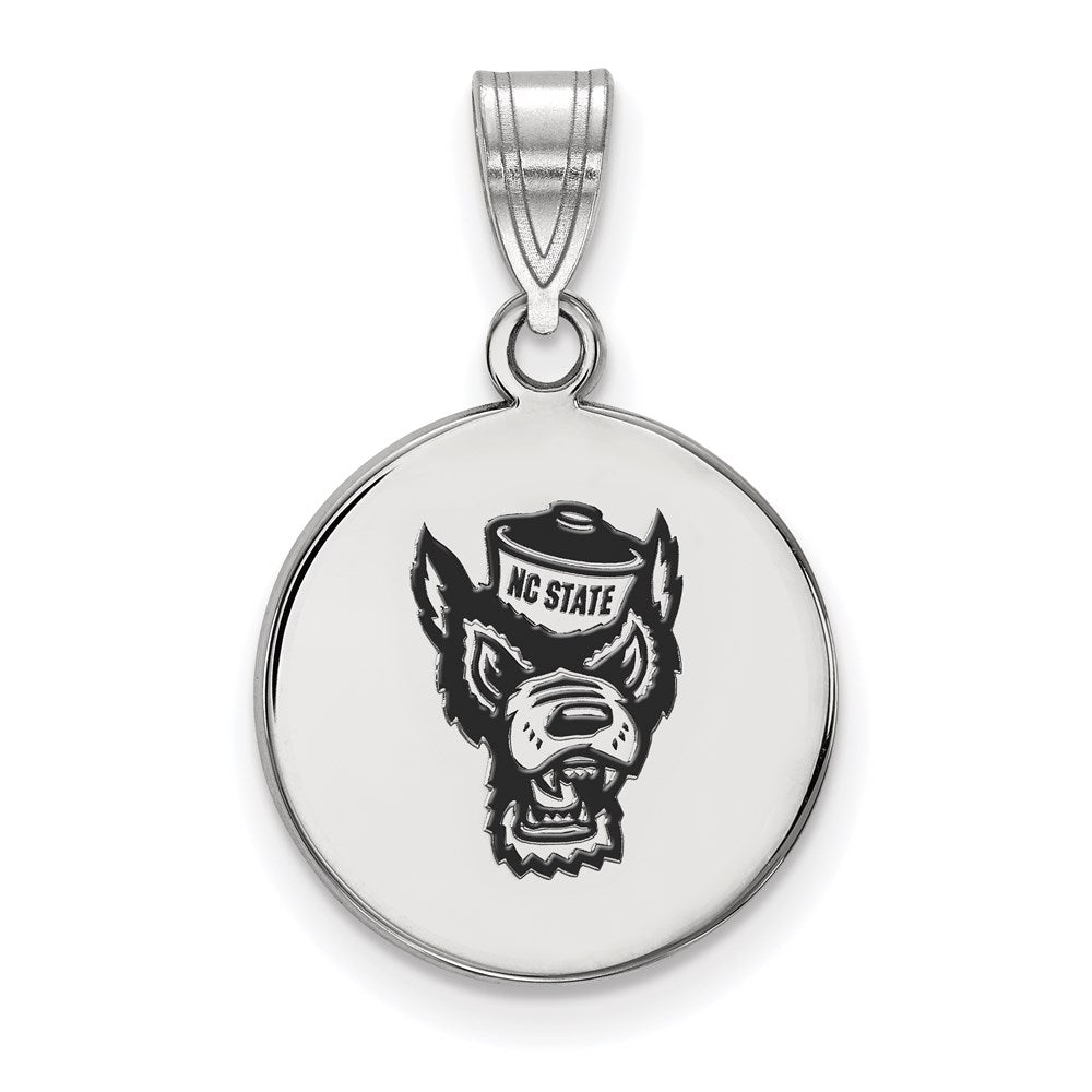 Sterlingsilber Rhodiniert Logoart North Carolina State University Wolf Mittel Emailliert Plättchen Anhänger