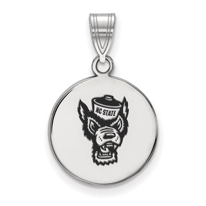 Sterlingsilber Rhodiniert Logoart North Carolina State University Wolf Mittel Emailliert Plättchen Anhänger