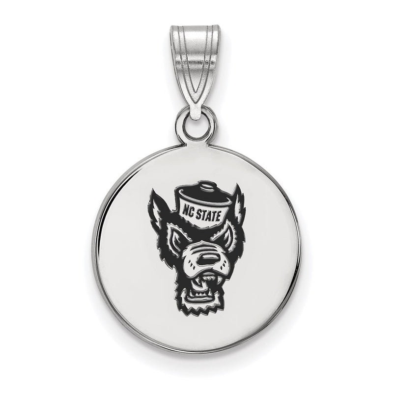 Sterlingsilber Rhodiniert Logoart North Carolina State University Wolf Mittel Emailliert Plättchen Anhänger