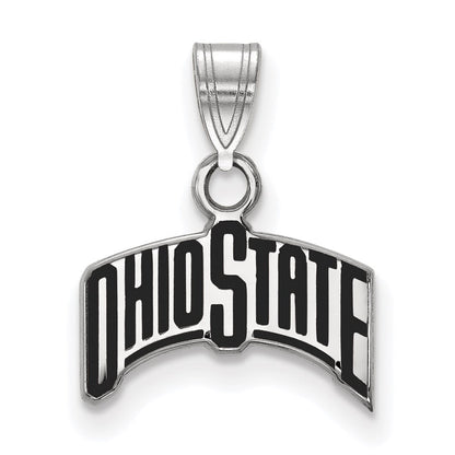 Sterlingsilber Rhodiniert Logoart The Ohio State University Klein Emailliert Anhänger
