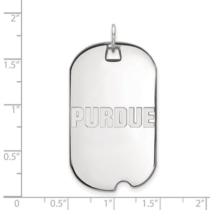 Sterlingsilber Rhodiniert Logoart Purdue University Block Type Groß Erkennungsmarke Anhänger